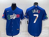 Los Angeles Dodgers #7 Julio Urias Royal Mexico Cool Base Stitched Baseball Jersey